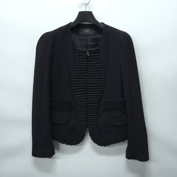 타임(TIME) 한섬 플리츠 트위드 자켓 ( 55~55반 )
