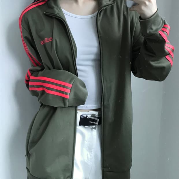 Adidas 아디다스 카키 트랙탑
