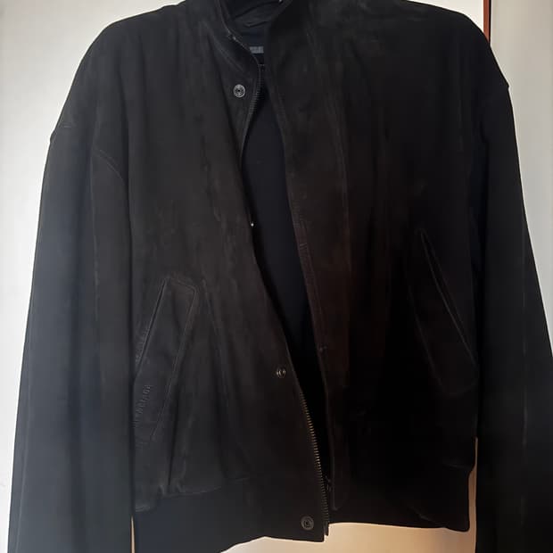 발렌시아가 블루종 블랙 스웨이드 자켓