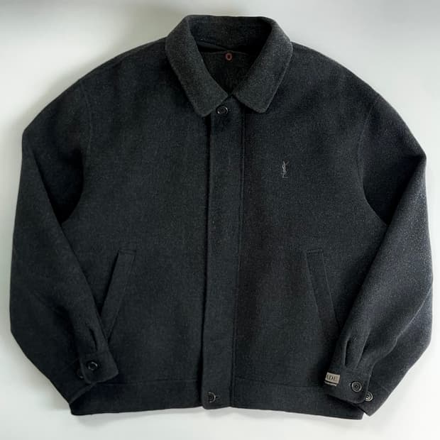 YvesSaintLaurent  입생로랑 자수 울 블루종 자켓 (내피포함