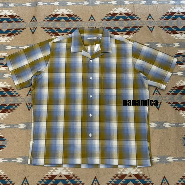 [L][105] 나나미카 오픈 카라 피케 숏슬리브 셔츠 옐로우 삭스