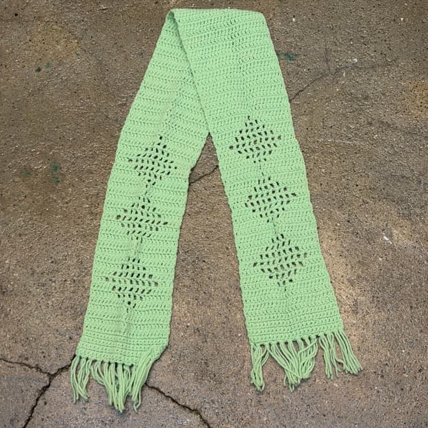 미국 빈티지 니트 손뜨게 머플러 목도리