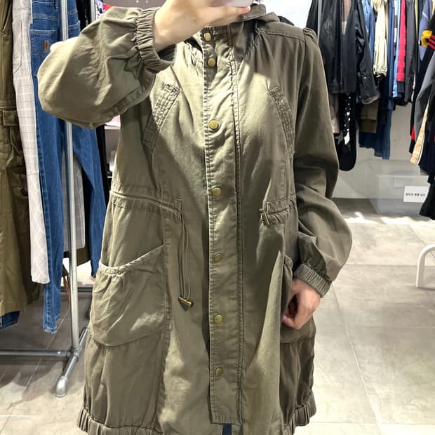 일본 빈티지 모리걸 셔링 야상 자켓