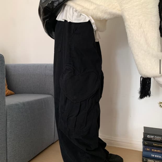 릿킴 HEART CARGO WASHED PANTS  