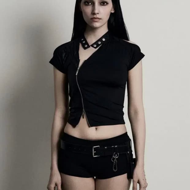 피아체 2WAY ZIP HOLE T (새상품)