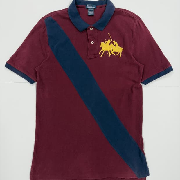 버건디 폴로 카라티셔츠