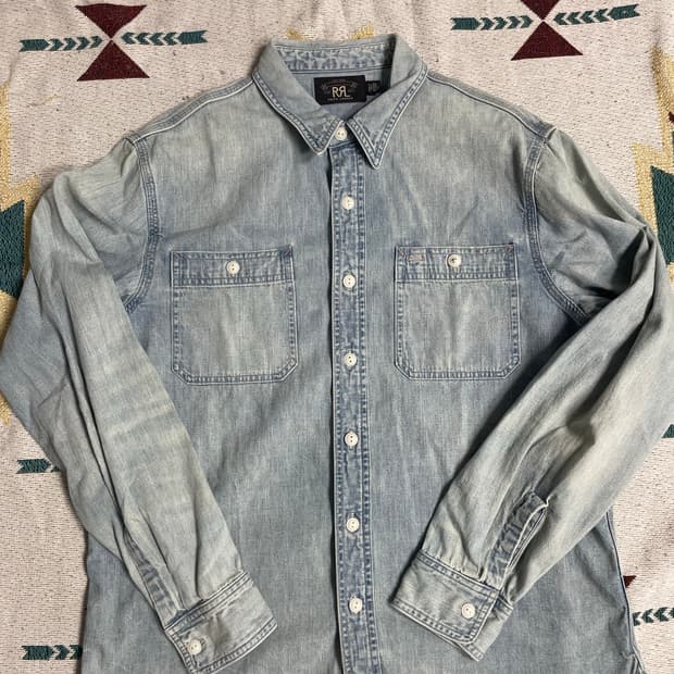 RRL 샴브레이 워크셔츠(L)