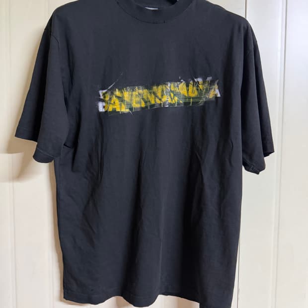 발렌시아가(Balenciaga) 코튼 메시 스프레이 반팔 티셔츠 s