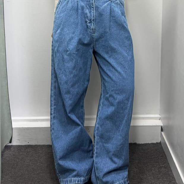 Jeans factory clothes 중청 핀턱 데님와이드팬츠