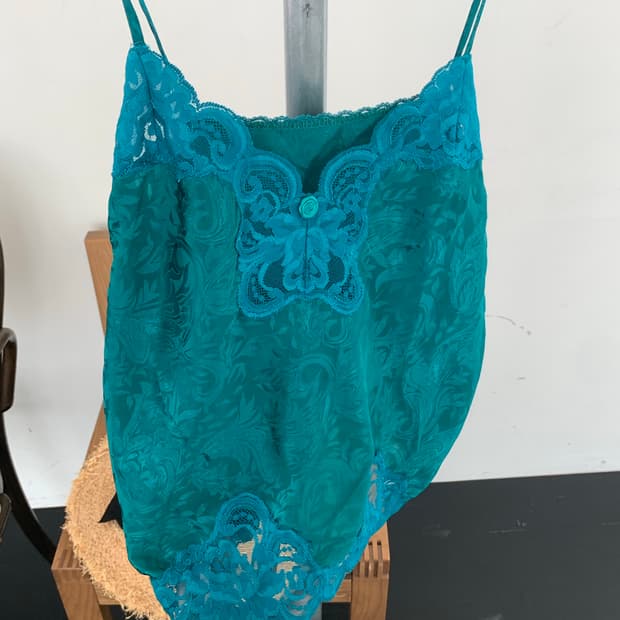turquoise green slip top