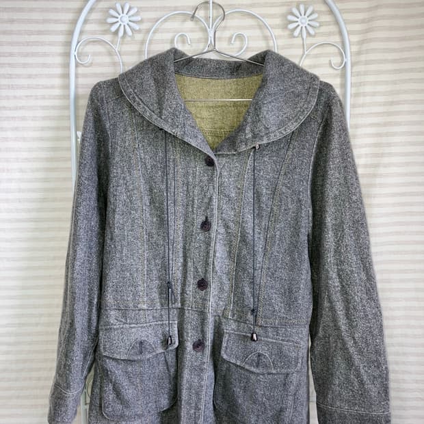 jpn vintage 차콜 스트링 자켓 y2k 스트릿 갸루 펑키