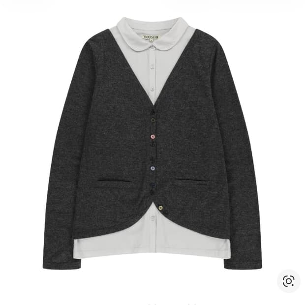 코이세이오 레이어드 셔츠 가디건 다크 그레이 1