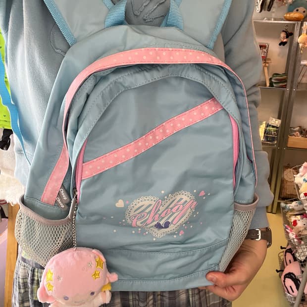 핑크 도트 포인트 블루 백팩 🌀오른쪽