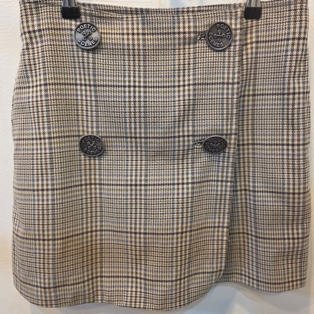 한섬 체크무늬 치마바지