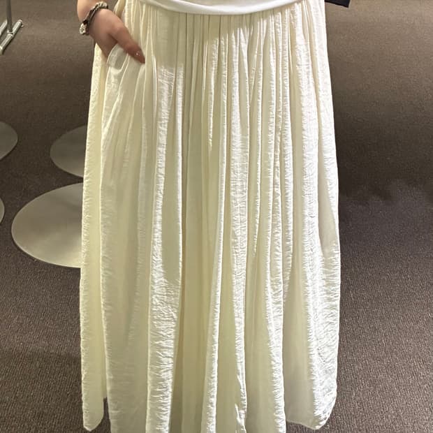 M)Japanese vintage 아이보리 밴딩 롱스커트