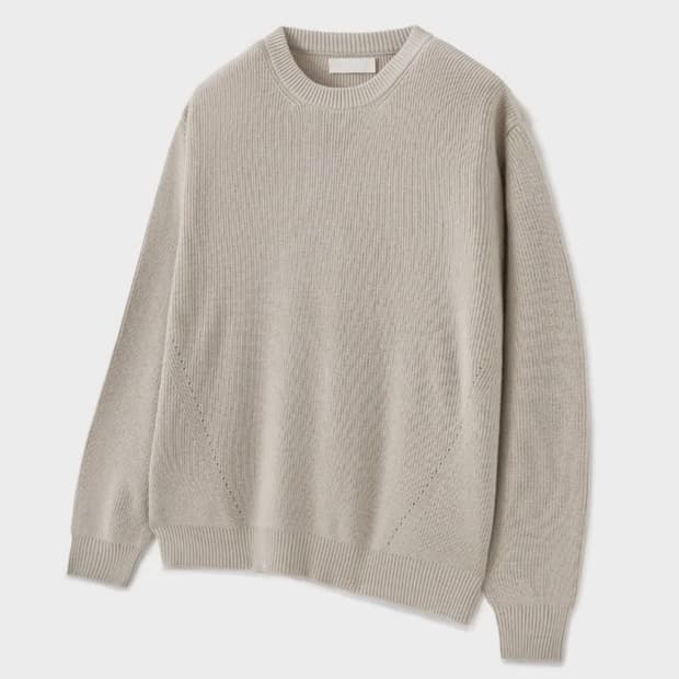 미나브 캐시미어 벨르 라운드 니트 [베이지/M] 울니트/쿠어/밈더워드로브