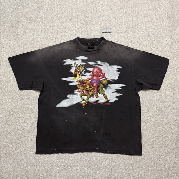[2XL] 세인트미카엘 데빌베이비 데미지드 티셔츠