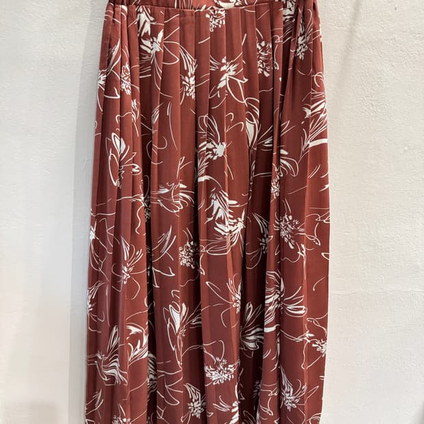 japan vintage 패턴 플리츠 맥시SK