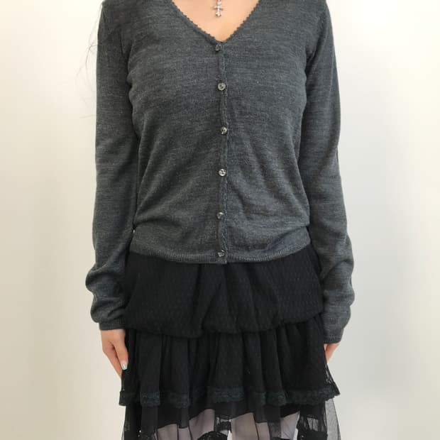 Jpn Gray Acrylic Cardigans