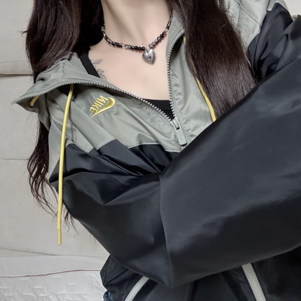 나이키 카키 윈드러너 후드집업 