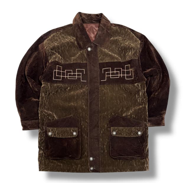 일본 빈티지 레더 메테리얼 브라운 웨스턴 자켓 (L)   