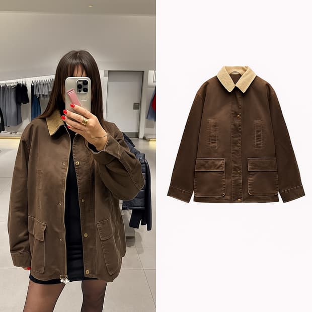 자라 배색 컬러 자켓 (택포)