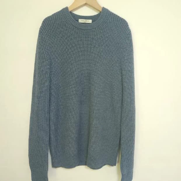 산드로 Sandro 파리 블루 메리노울 니트 S