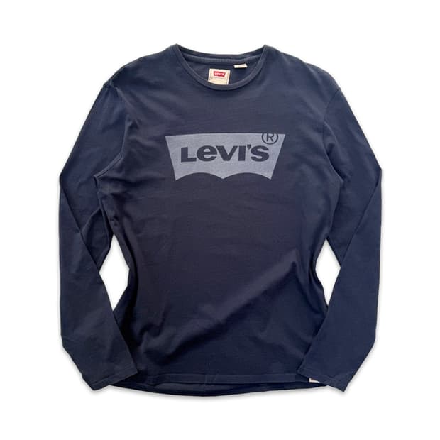빈티지 리바이스 네이비 로고 긴팔티