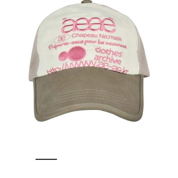 aeae 웹 로고 매쉬 캡 모자