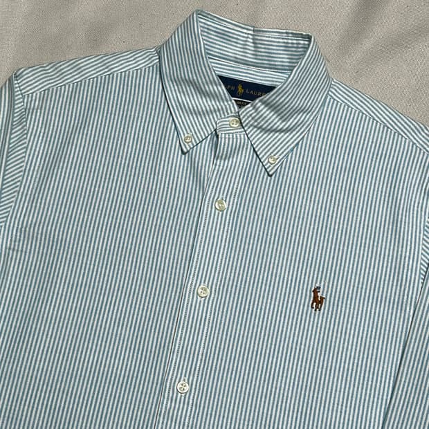 S 폴로랄프로렌 슬림핏 스카이블루 스트라이프 셔츠