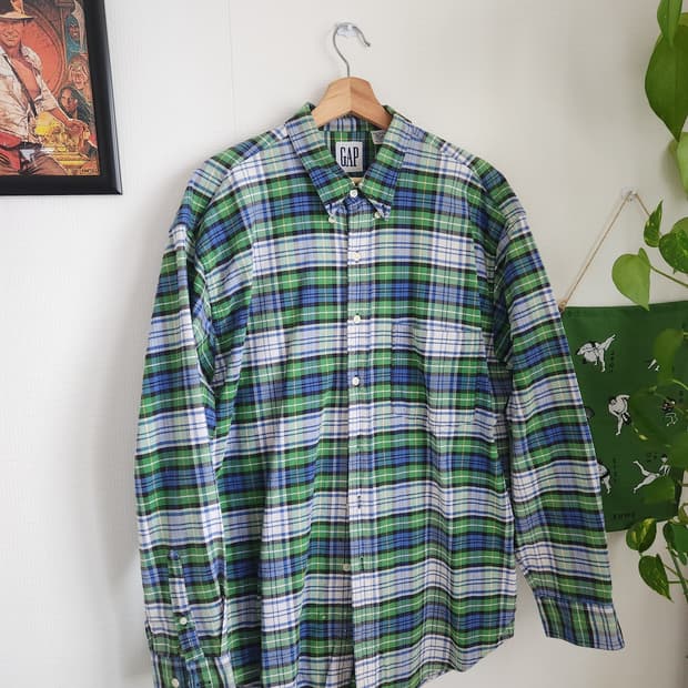 90s 올드 갭 체크 옥스포드 셔츠(USAmade)