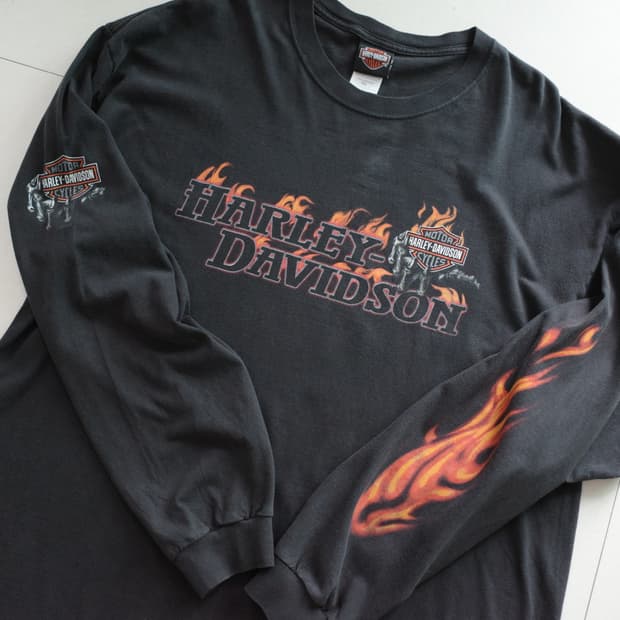 할리데이비슨 made in usa시카고 불꽃 롱슬리브 2XL