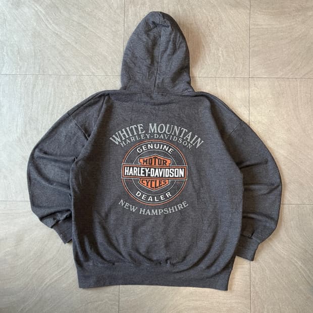 할리데이비슨 정품 다크 그레이 후디 후드티
