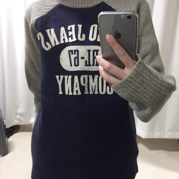 폴로 진스 그레이 네이비 니트