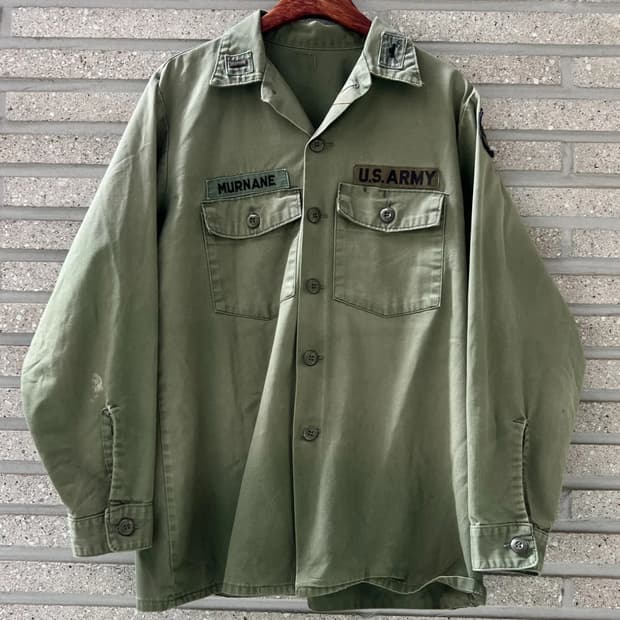 [L]70's 오리지널 U.S ARMY 미군 OG-107 밀리터리 셔츠