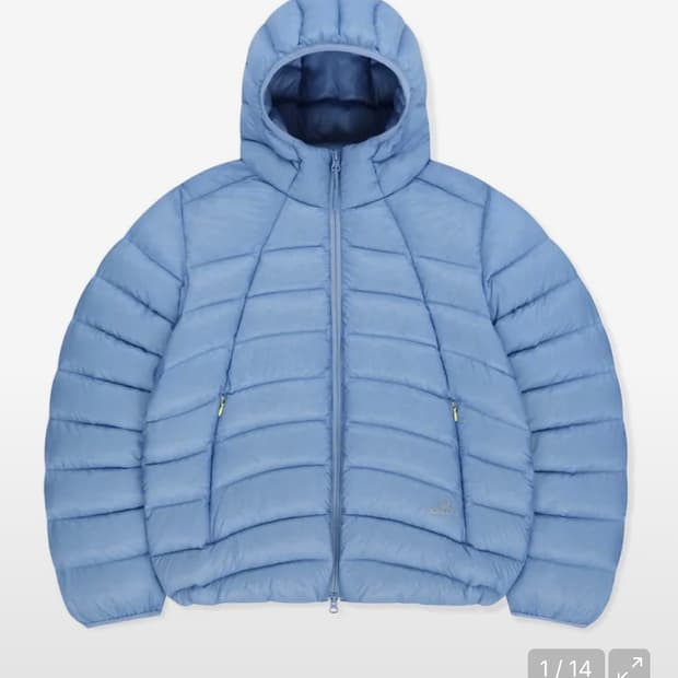 썬러브 경량패딩 라이트블루컬러 S 1번착용