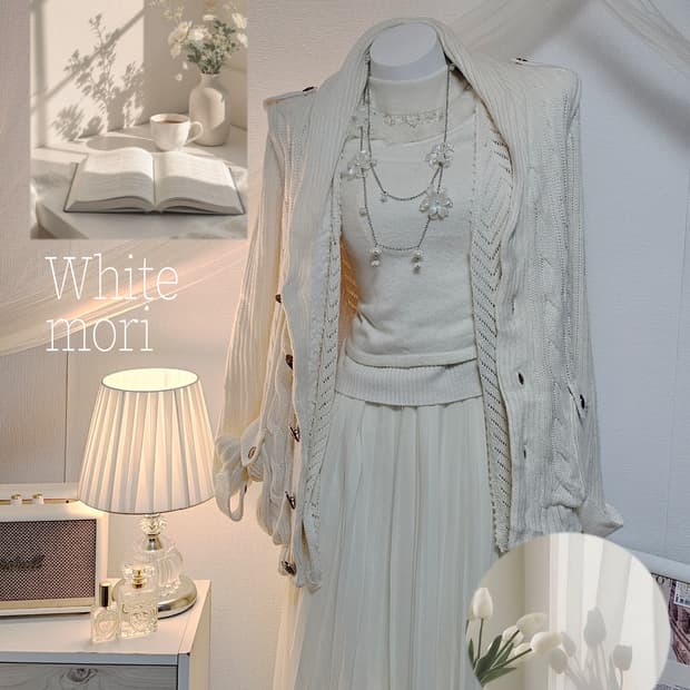 White mori fairy look style set