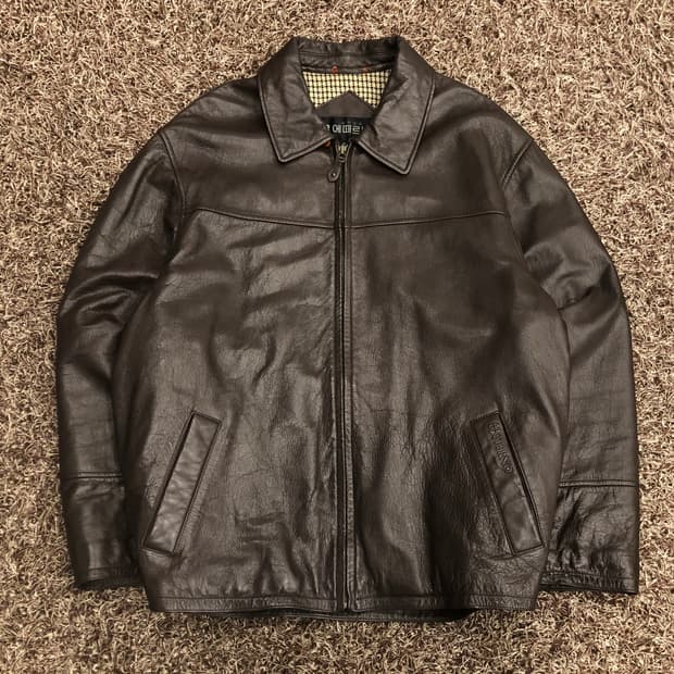 빈티지 소가죽 미니멀 카우스킨 싱글 레더 가죽 자켓