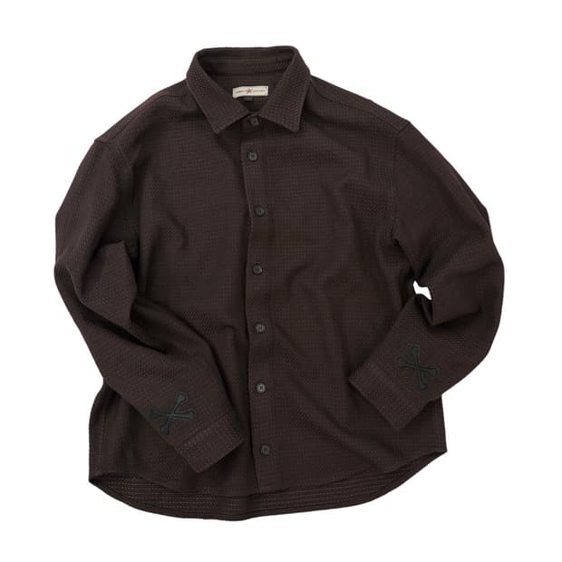 아오이로 Bone Patch Japanese Wool Shirt 