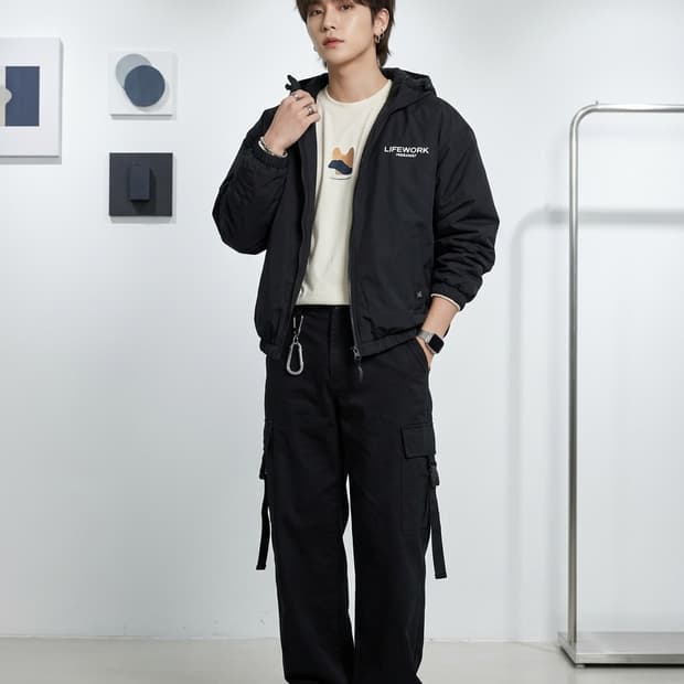 LIFEWORK 라이프워크 리버시블 후드 플리스 자켓