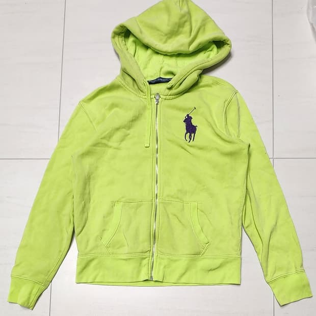 폴로 빅포니 형광 그린 후드집업 L(170/96A)
