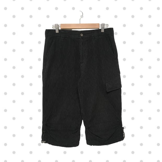 vintage pinstripe cargo pants black