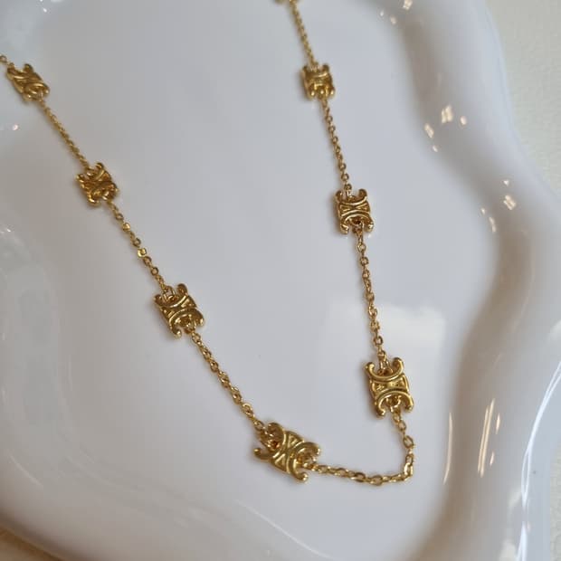 셀린느 트리오페 금장 목걸이 업사이클링