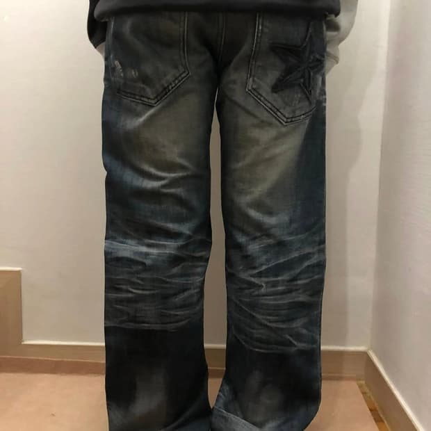 빈티지 워싱 데님 팬츠