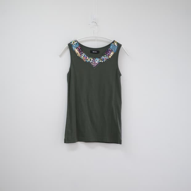 Ne net olive green sleeveless one-piece