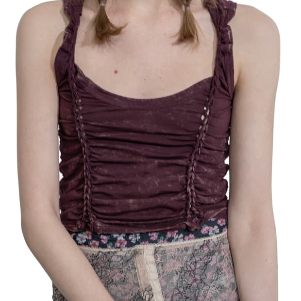 [F]퍼버즈 26ss 브레이드 탱크 슬리브리스 탑/레드