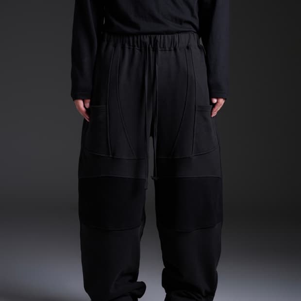 wapworks w074 바이커 스웻팬츠 블랙