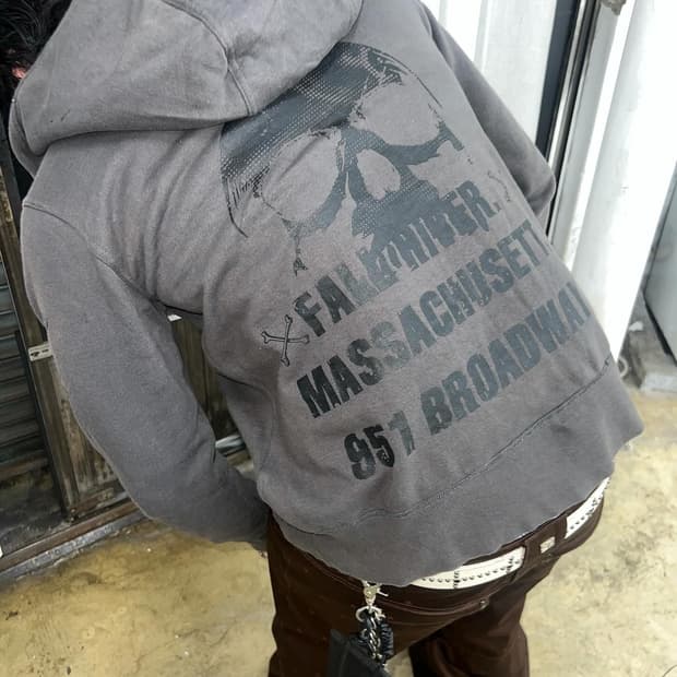 Vanson Leathers skull bone hood jacket