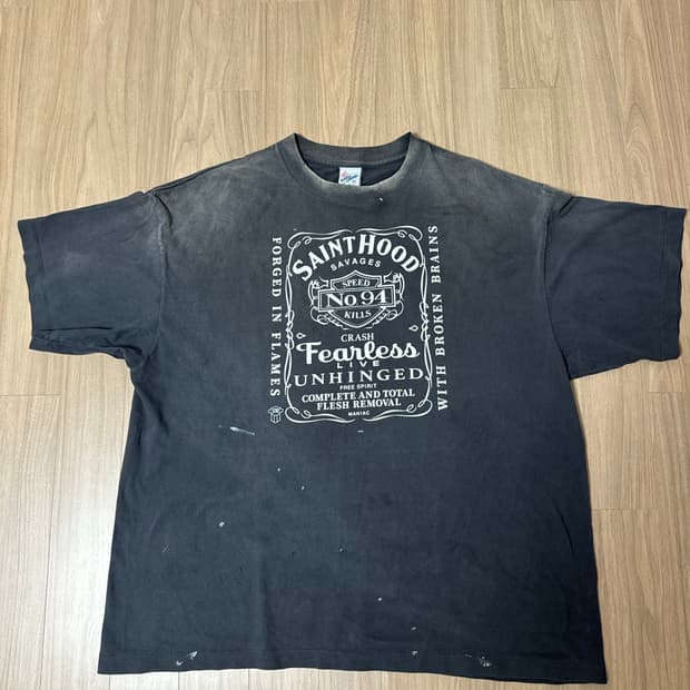 네이버후드 x 세인트 마이클 STHD 피어리스 티셔츠 블랙 XXL