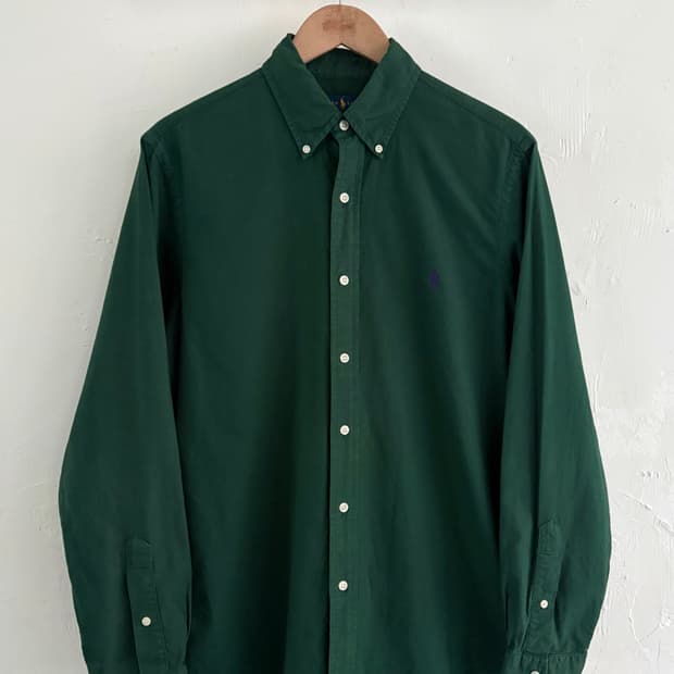 Polo 폴로 랄프로렌 신형 그린 버튼 다운 솔리드 셔츠